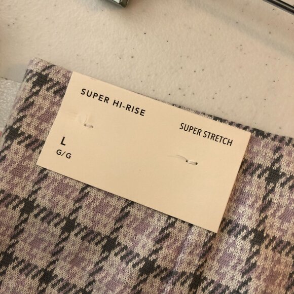 American Eagle Super Hi-Rise Stretch Skirt Mini Plaid Pull On Pockets Size L - Picture 3 of 5